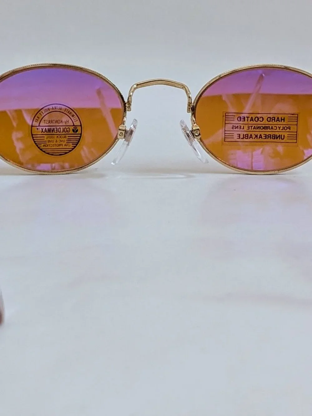 NWT Vintage 90's Classic Oval Metal Sport Sunglasses (Gold)